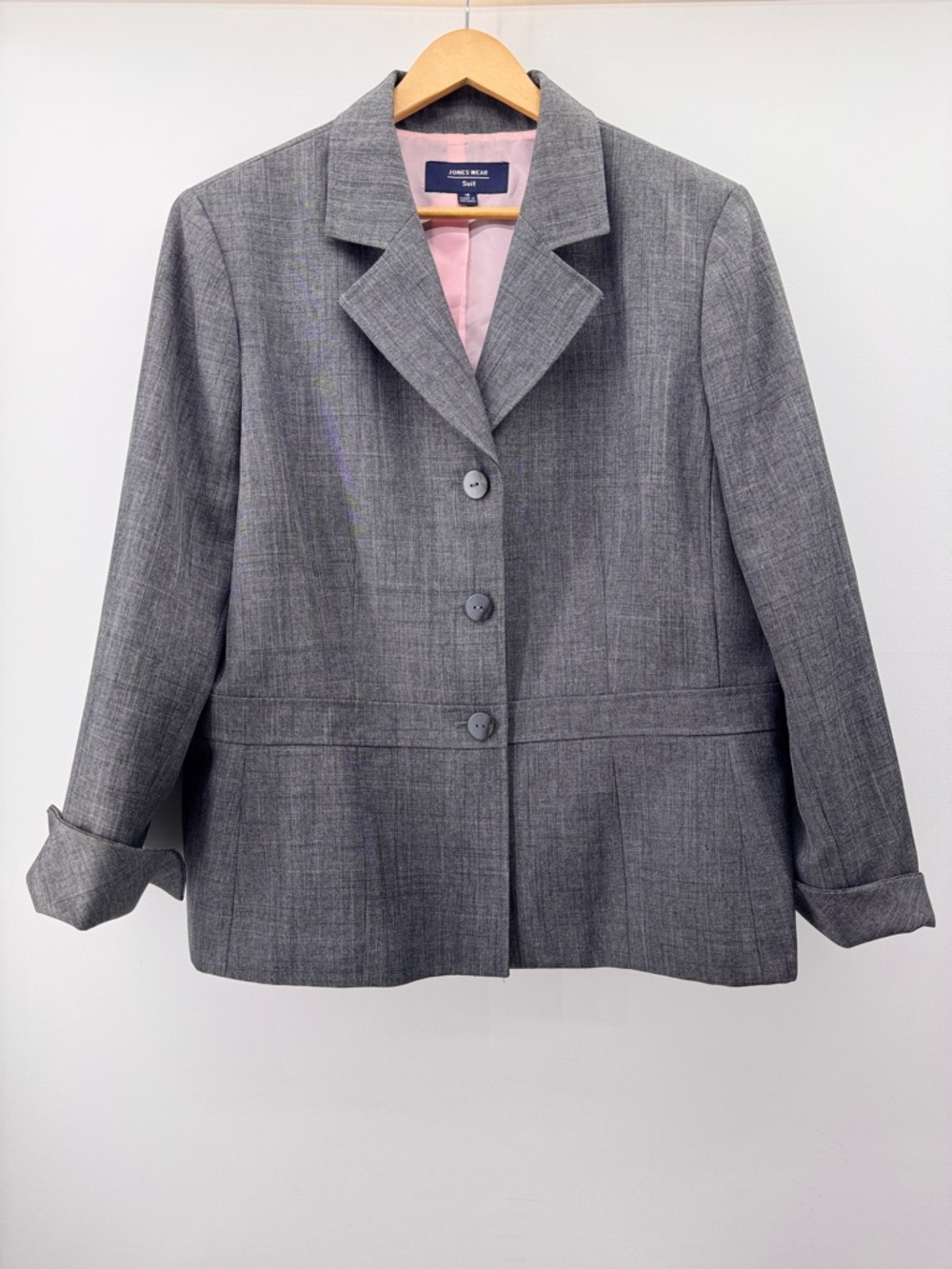 Coastal Cowgirl Suit Jacket Textured Gray Structured Blazer Western Chic Size 18